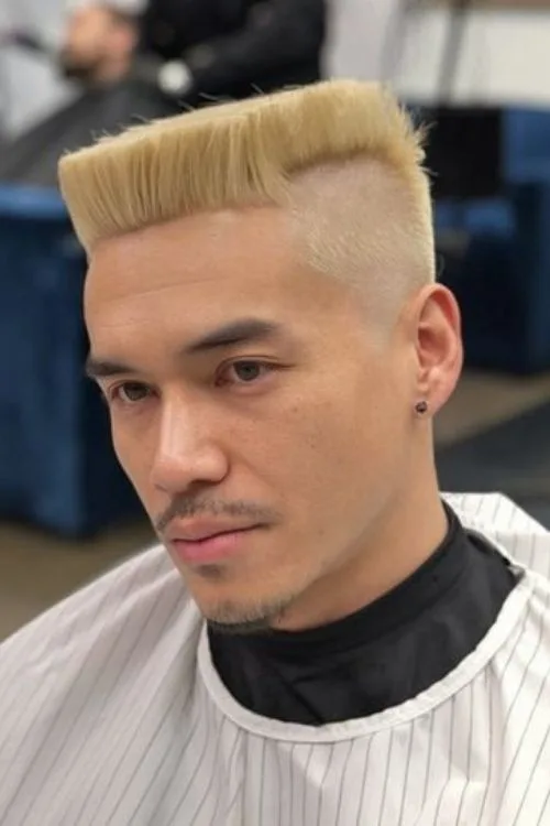 Flat Top with Sharp Line-Up Haircut for Men