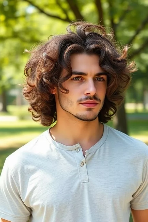 Grown-Out Curls with Subtle Fade