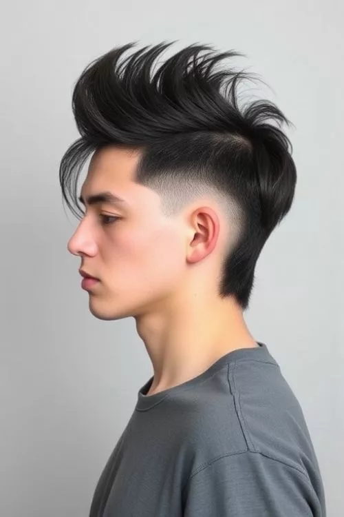 High Burst Fade Mullet for Men