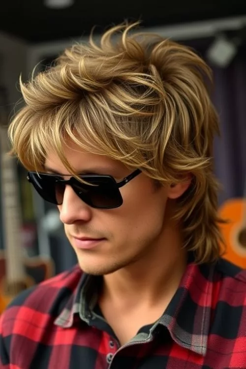 Layered Shaggy Mullet for Men