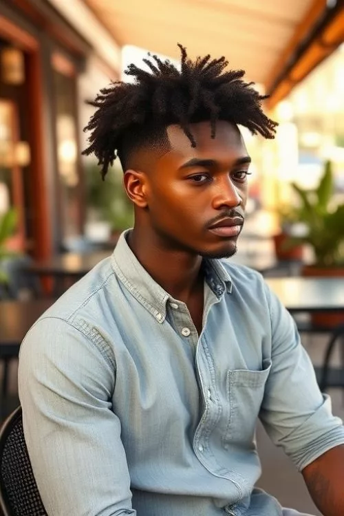 Low Burst Fade Mullet for Men