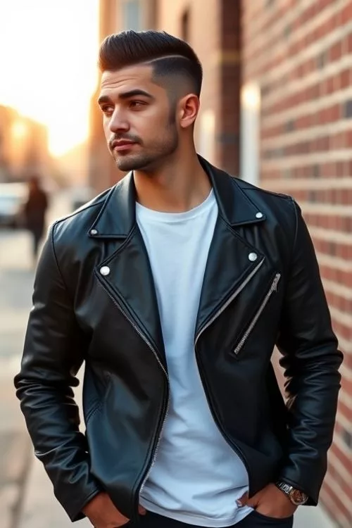 Low Taper with Slick Back Top for Straight Hair