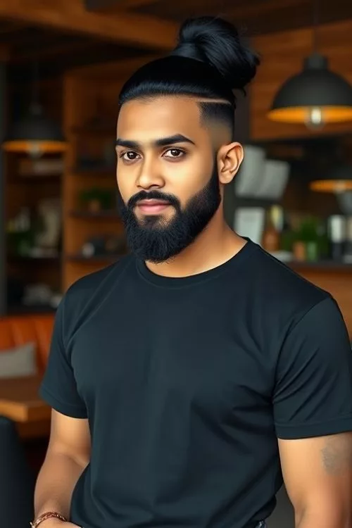 Man Bun with Tapered Undercut for Men