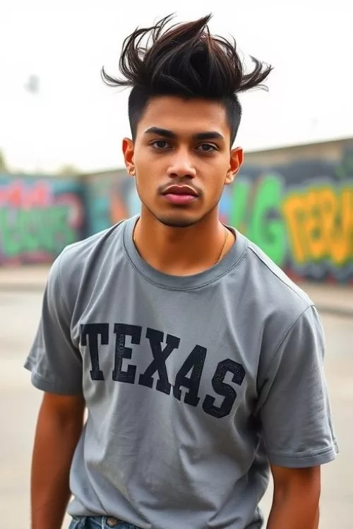 Messy Spikes with Mid Fade for Men