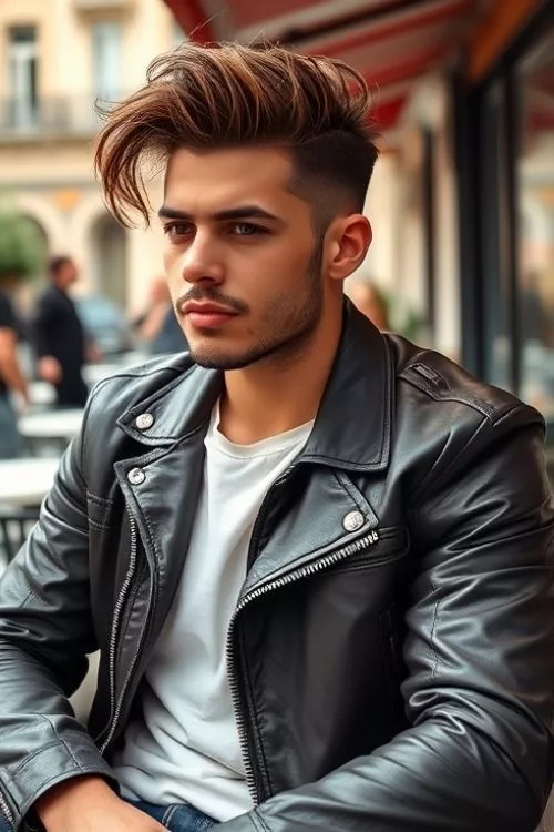 Mid-Length Burst Fade Style for Men