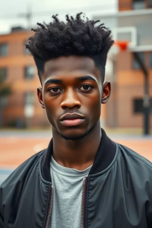 Mini Afro with Sharp Line-up for Men