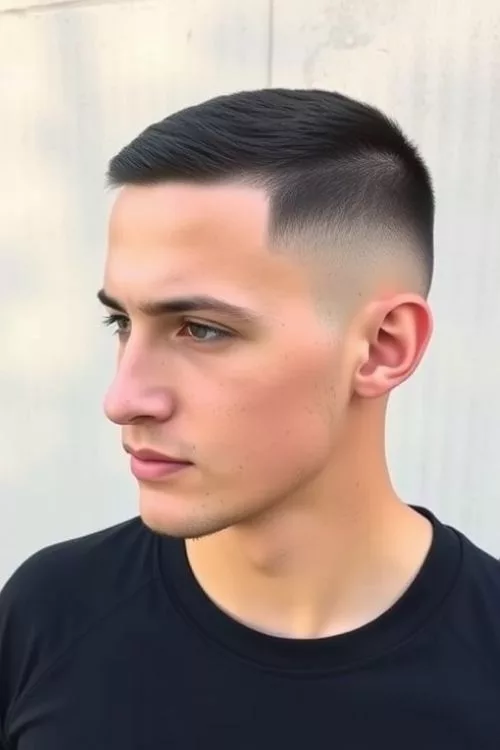 Minimalist Buzz Cut with Low Taper Finish for Straight Hair