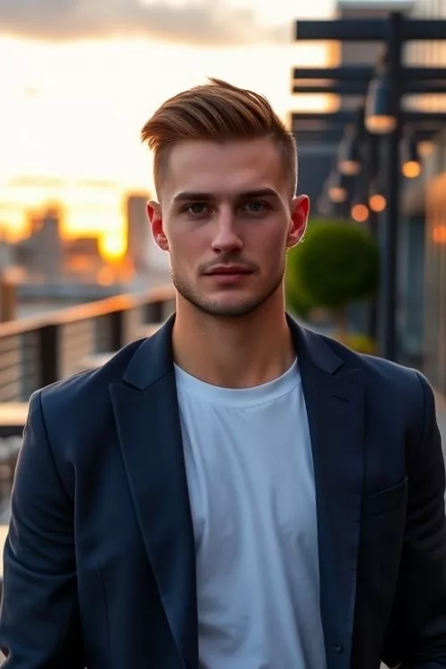 Sharp Taper with Side Sweep for Men