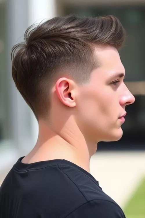 Short Burst Fade Mullet for Men
