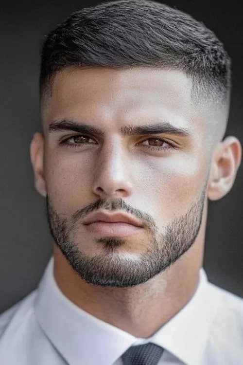 Short Caesar Cut with Edge for Men