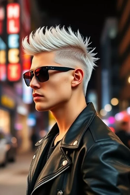 Spiky Burst Fade Mullet for Men