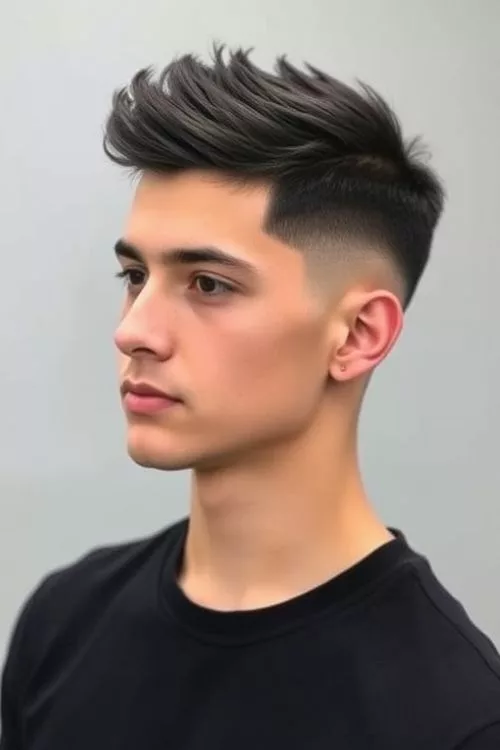Spiky Top and Low Taper Combo for Straight Hair