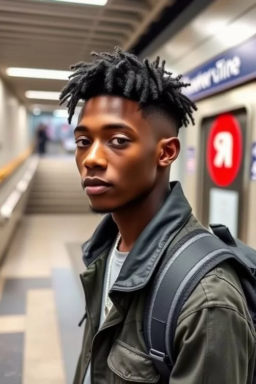 Sponge Twist Burst Fade Look for Men