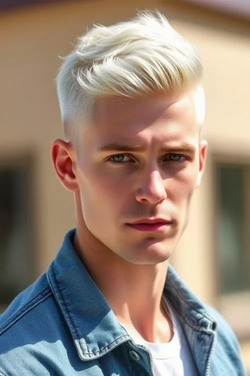 Textured Crop with Burst Sides for Men