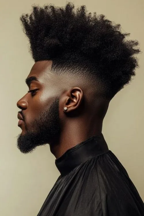 Textured Flat Top with Curls Haircut for Men