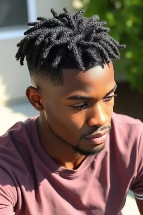 Tight Coils with Low Temple Fade