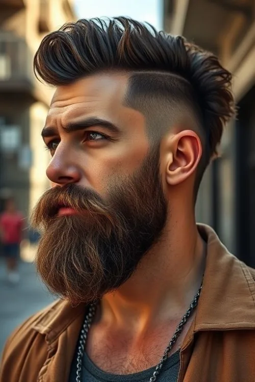 Low Fade with Beard Fade
