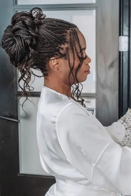 Messy Braided Top Knot
