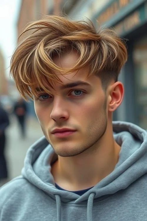 Messy Fringe with Low Fade Undercut

