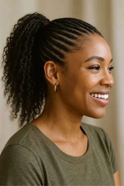 Multiple Mini Braids to Pony
