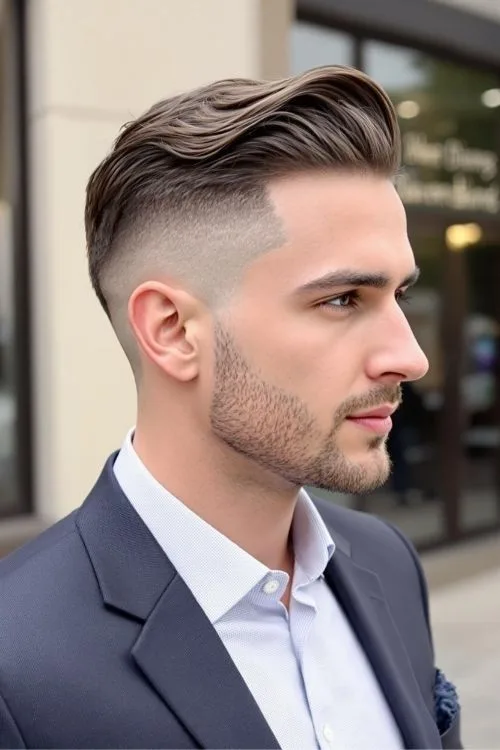 Side Part Undercut with Low Fade
