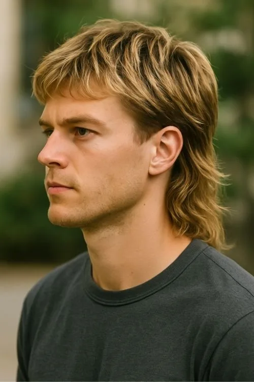 Blonde Highlighted Mullet