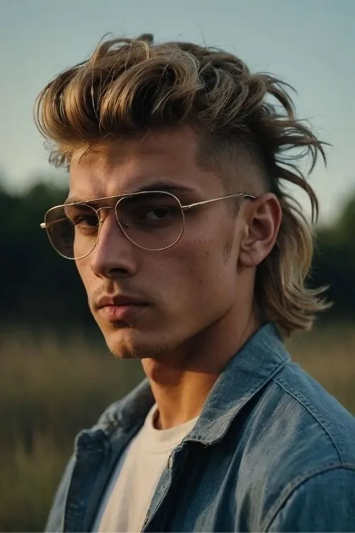 Modern Pompadour Mullet