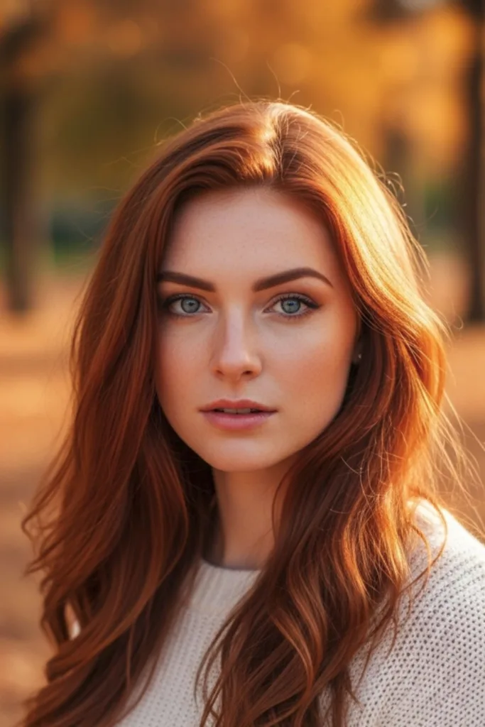 A Red Hair woman with Blue Eyes