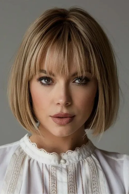 A-Line Bob with Micro Bangs