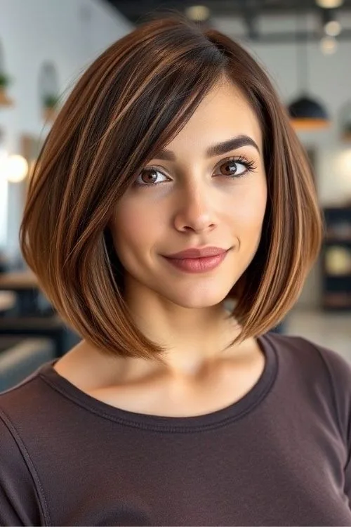 A-Line Bob with Peek-a-Boo Highlights