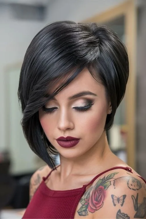 Asymmetrical Bob for Black Hair