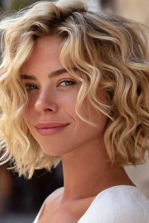 Asymmetrical Bob with Tousled Beachy Waves