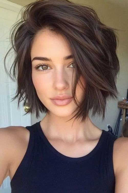 Blunt Asymmetrical Bob for Fine Hair