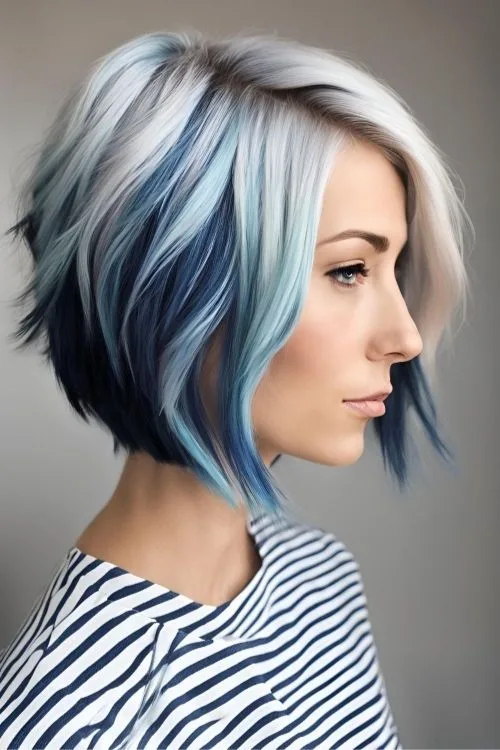 Bold A-Line Bob with Neon Tips