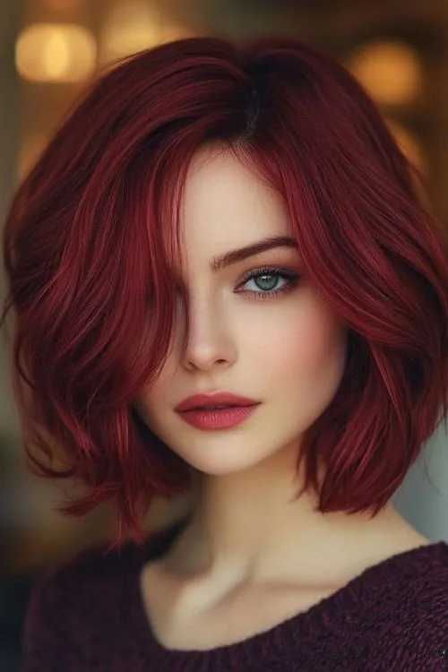 Choppy Stacked Inverted Bob with Beachy Waves