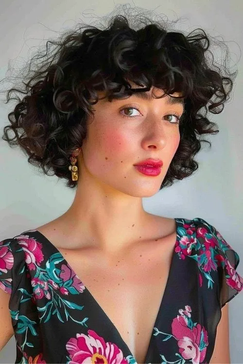 Curly French Bob