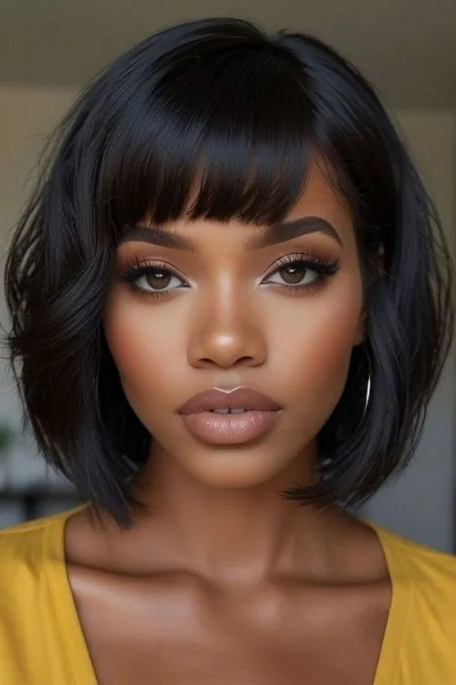 French Bob with Side Parting