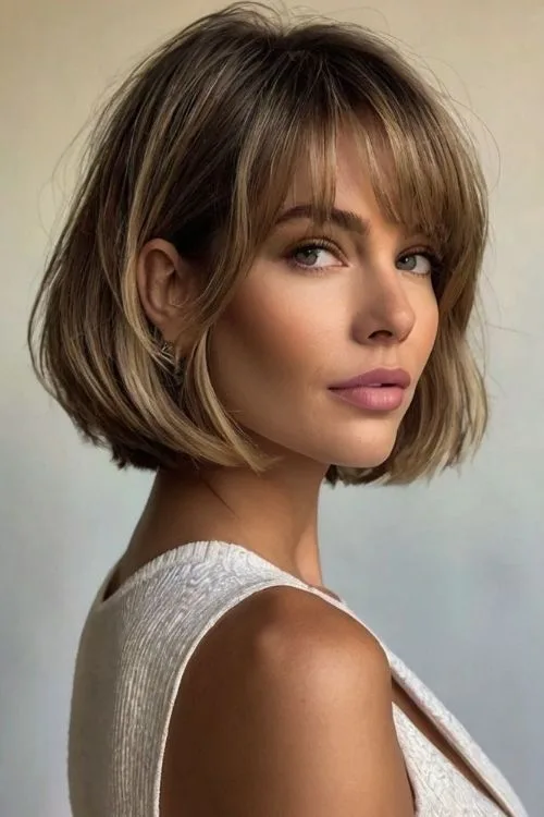 French Bob with Side Parting