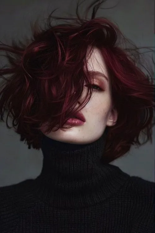 Funky Messy Bob with Layered Texture
