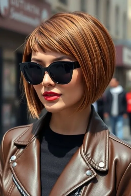 Graduated Asymmetrical Bob with Angular Cut