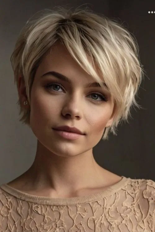 Graduated Stacked Bob with Feathered Ends