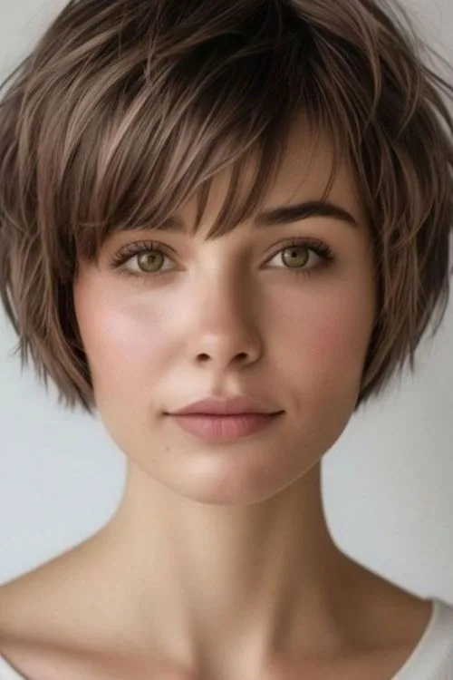 Inverted Bob with Curtain Bangs