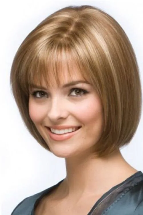 Jaw-Length Inverted Bob with Wispy Bangs