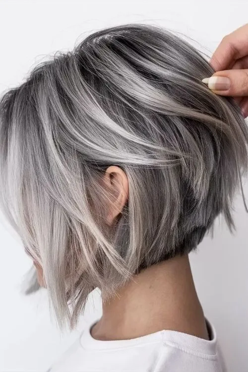 Layered Asymmetrical Bob with Subtle Highlights