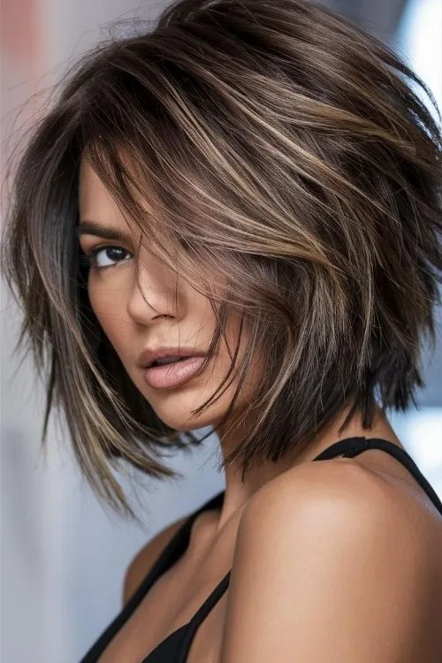 Messy A-Line Bob with Bedhead Texture