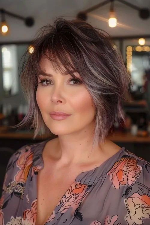 Shaggy Asymmetrical Bob with Fringed Ends