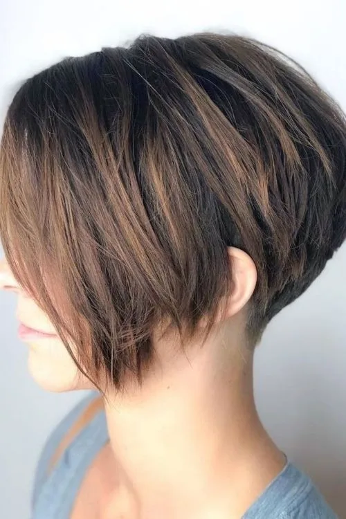 Short Stacked Bob with Tapered Nape