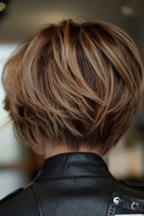 Short and Spiky Choppy Inverted Bob