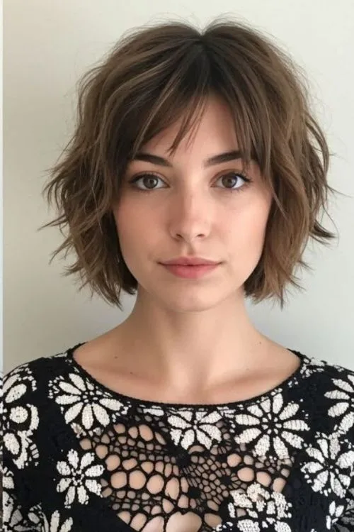 Sleek French Bob with Middle Part

