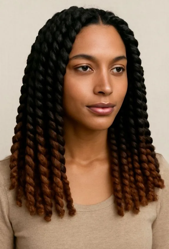 Chunky Havana Twists With Ombré Ends